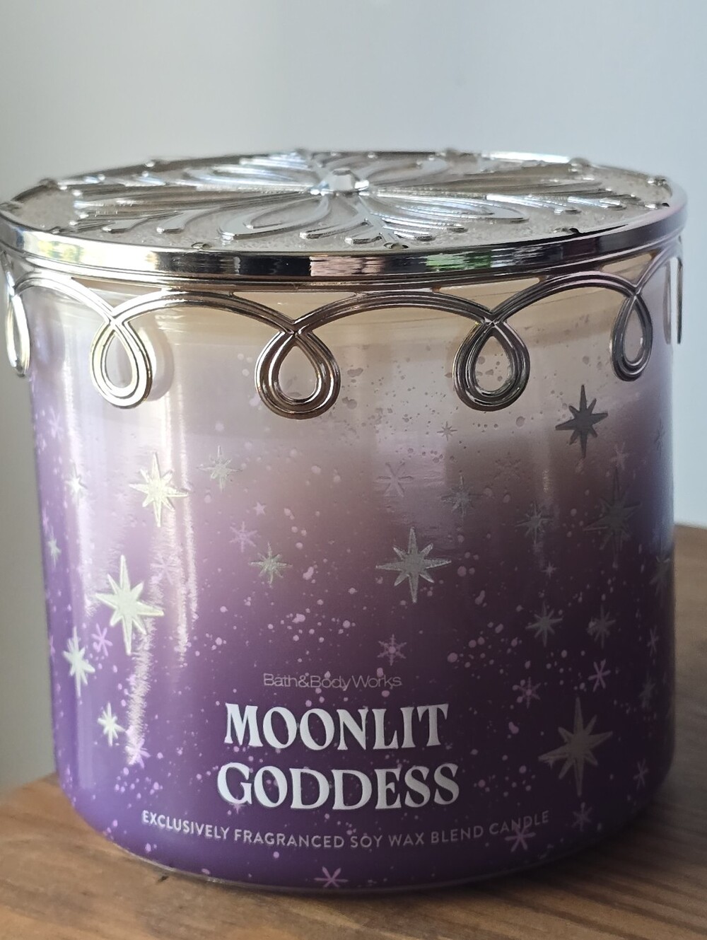Bath & Body Works Moonlit Goddess 3 Wick Candle Embellished Lid